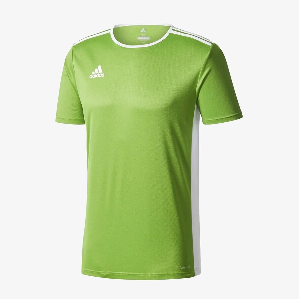 New With Tags Adidas Size XL Climalite Entrada 18 Lime Green & White Jersey Top